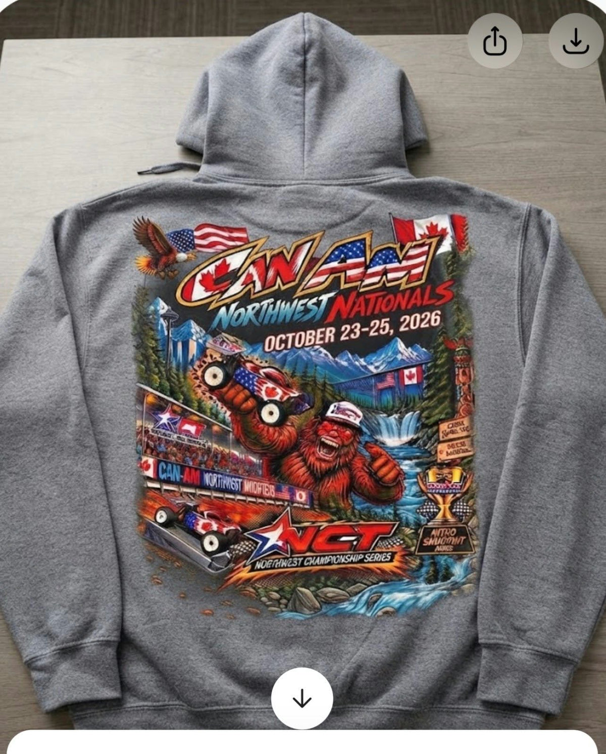 Grey Can-Am hoodie back